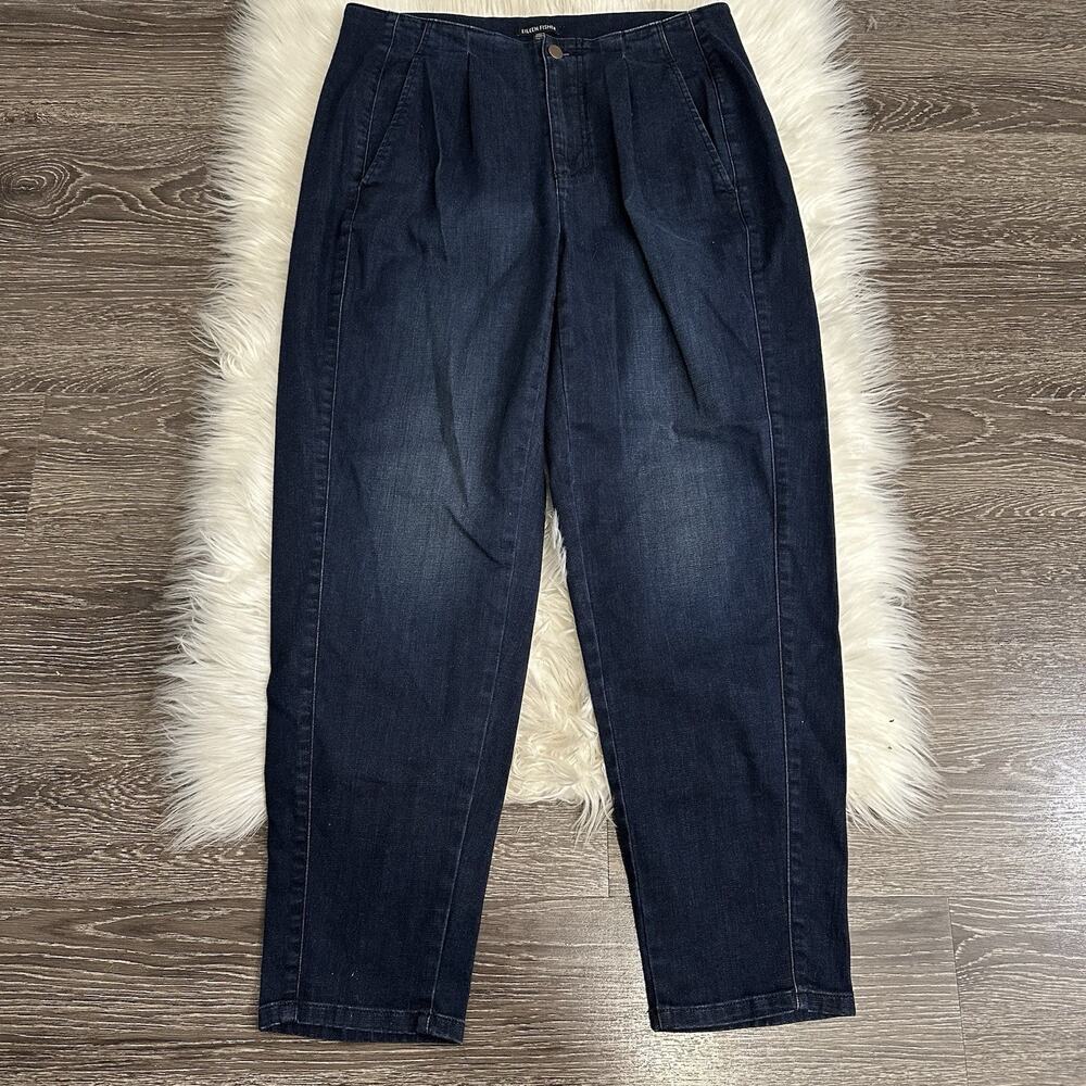 Eileen Fisher Womens Denim Stretchy Pants Peat Front Size‎ 8 Old Money Mature